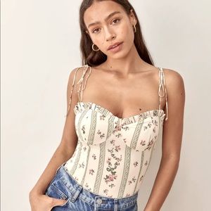 Reformation Novena Floral Corset Top